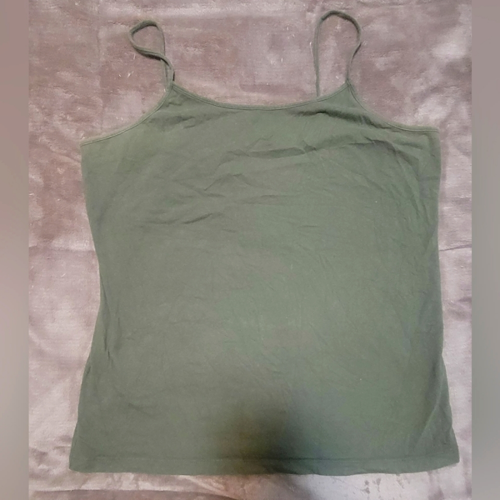 Green cami tank top
